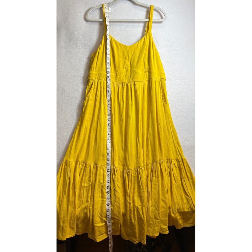 Torrid Yellow Tiered Maxi Dress Size 0 Boho Summer Resort Pockets - Picture 9 of 9